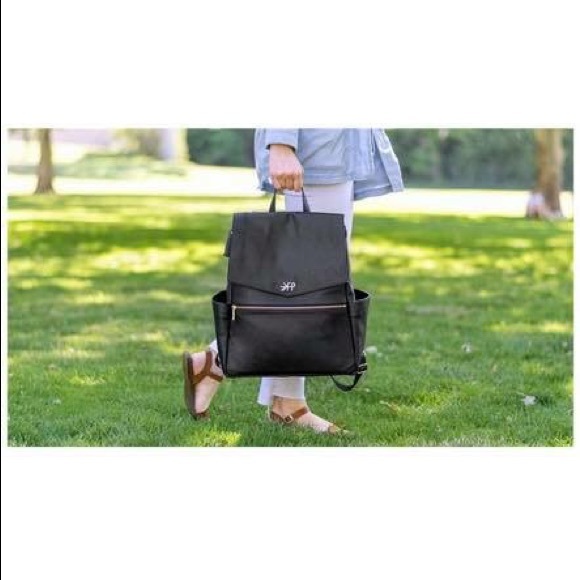 Freshly Picked black leather diaper bag - Picture 2 of 7